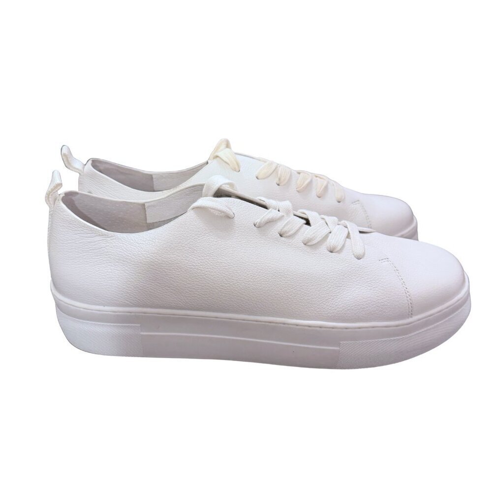 NEW Deltan Chloe Leather Platform Sneakers in White Sz. 11